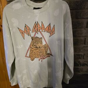 Def Leppard Graphic Men's Sweater - Gray